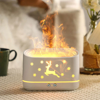 Elk Flame Humidifier Diffuser Christmas Lamp