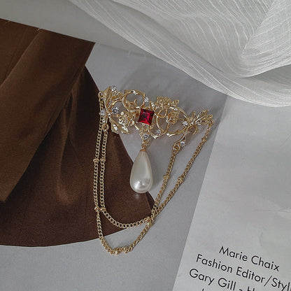 Tassel Water Drop Pearl Pin