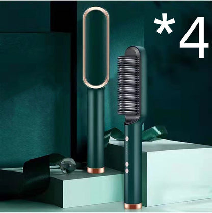 2 In 1 Hair Straightener Hot Comb Curling Brush