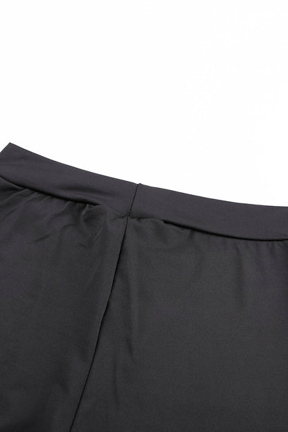 Black Grommet Lace Up Front Leggings