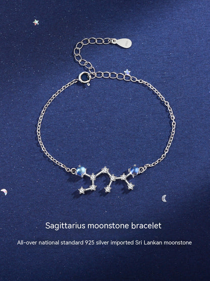 Lucky Twelve Constellation Moonstone Bracelet For Women