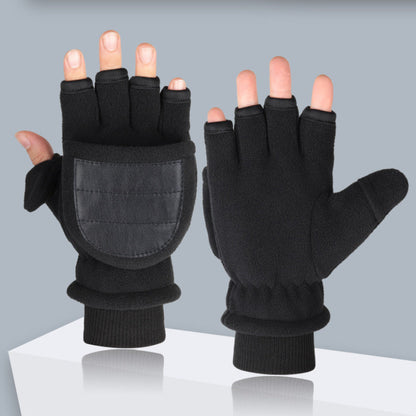 Double-layer Velvet Flip Touch Screen Gloves