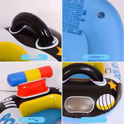 Children's New Swimming Ring PVC Inflatable Police Car Swimming Ring