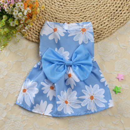 Floral Princess Dress Teddy Pet Cute Dog