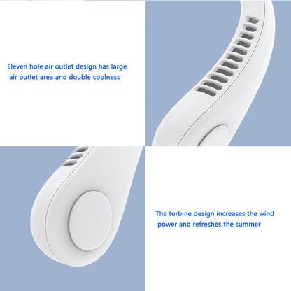 Portable Leafless Neck Fan 4000mAh Rechargeable