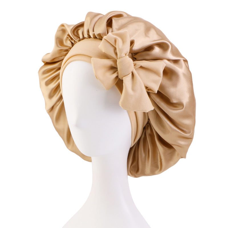 Solid Color Simulation Silk Elastic Ribbon Colored Ding Round Hat