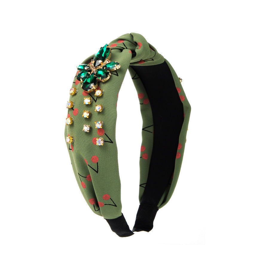 Cherry Print Mid-Knot Headband Wild Style