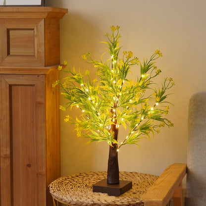 Green Leaf LED Tree Lamp Bedroom Room Decor Table Lamp