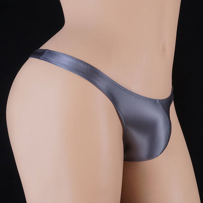Men's Low Waist T-back Shiny Elastic Briefs