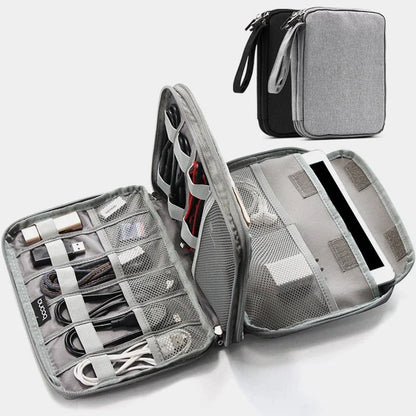 Accesorios digitales bolsa de acabado cargador de datos Cable de doble capa accesorios de viaje bolsa auriculares Usb Flash Drive organizar