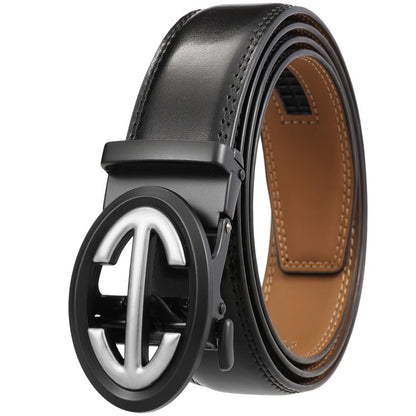 Automatic Alloy Buckle Men's Cowhide Belt