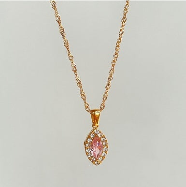Horse Eye Zircon Titanium Necklace