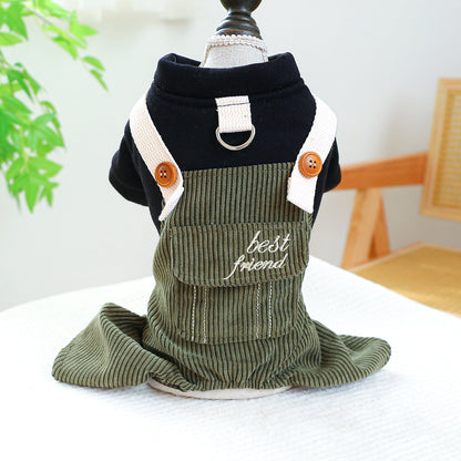 Pet Ring Dog Cat Clothes New Corduroy