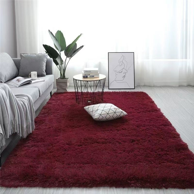 Silk Hair Tie-dyed Carpet Hair Plush Living Room Bedroom And Household