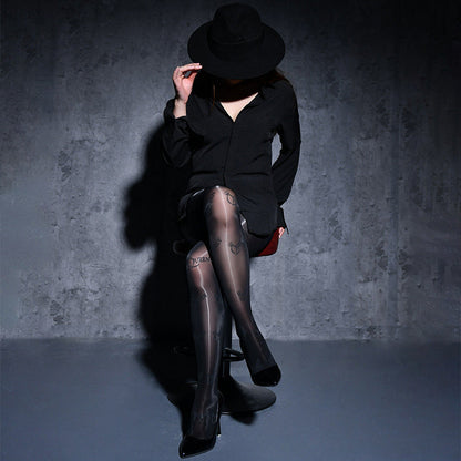 Shiny Ultra-thin Letter Stockings Plus Size Anti-snagging