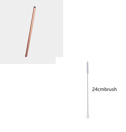 Reusable Metal Heart-shaped Drinking Straws Set