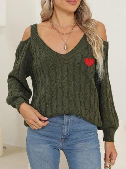 Autumn/Winter Top Deep V Sexy Off Shoulder Loose Hooded Sweater for Women