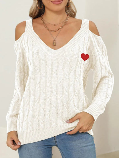 Autumn/Winter Top Deep V Sexy Off Shoulder Loose Hooded Sweater for Women