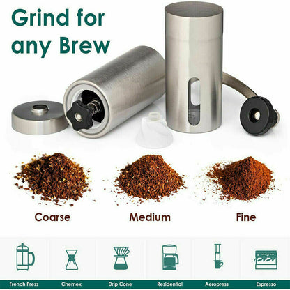 Portable Manual Coffee Grinder Stainless Steel Ceramic Burr