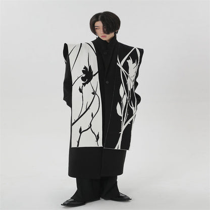 Hand-painted Thorn Rose Winter Angora Couple Scarf