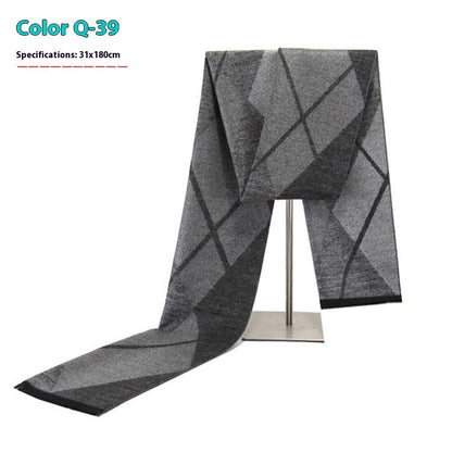 Men's Winter Warm Striped Business Scarf