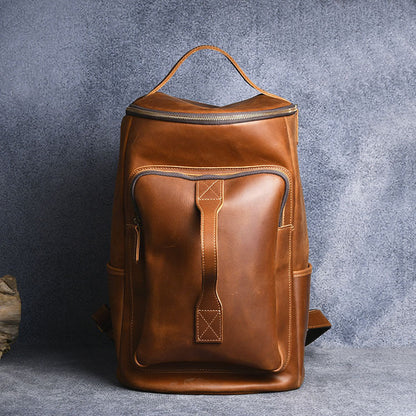 Vintage Crazy Horse Leather Travel Backpack