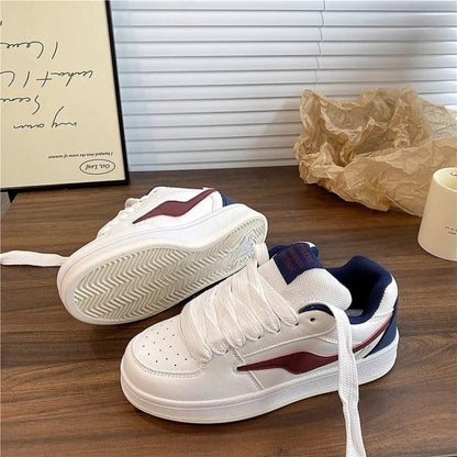 Dopamine Color Matching Classic Preppy Style Raise The Bottom Four Seasons Women's Board Shoes