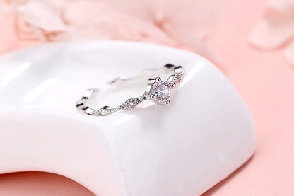 Rhombus Zircon Open Index Finger Ring