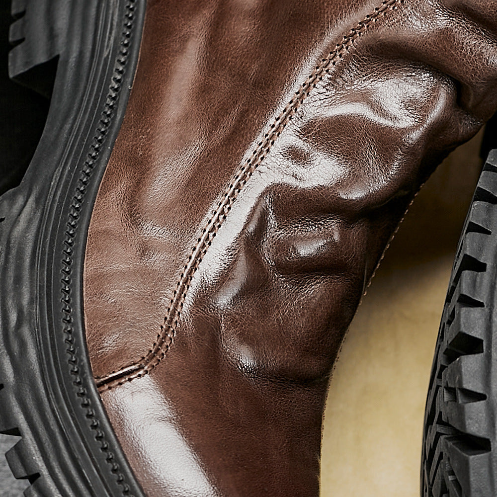 Short Men's High-top Platform Worker Boots