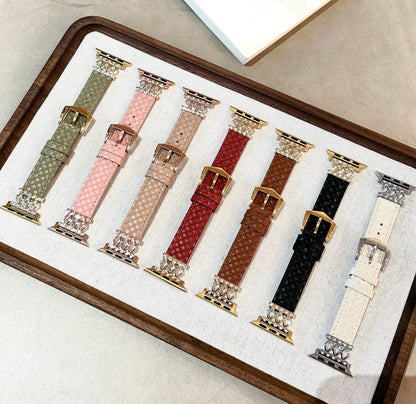 Diamond Design Leather Women's Watch Strap
