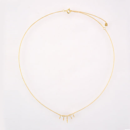 S925 Sterling Silver Tapered Diamond INS Style Necklace
