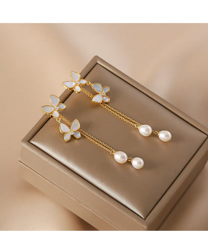 Trendy Sweet Butterfly Tassel Earrings