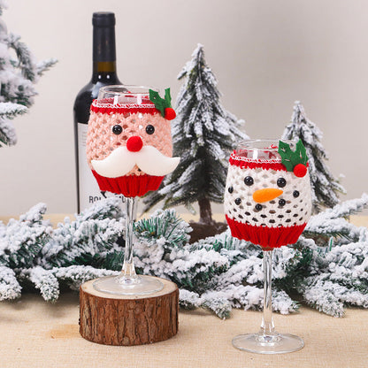 Christmas Wool Wine Cup Cover