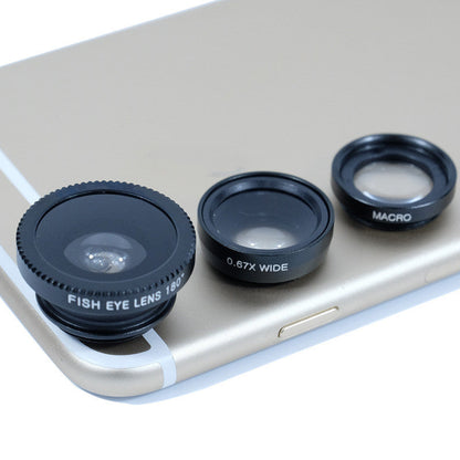 Three a 180 degree wide-angle fisheye lens mobile phone 0.67X mobile phone camera lens kit external macro