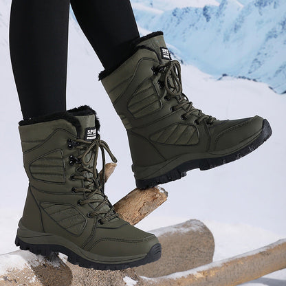 Thickened Long Wool Plus Velvet Warm Snow Boots