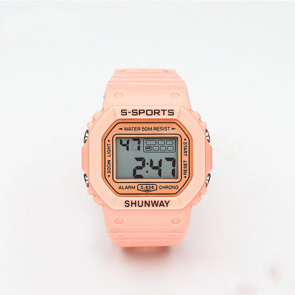Luminous Square Student Electronic Watch