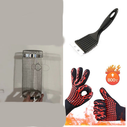 Portable Metal BBQ Grilling Basket for Outdoor Camping