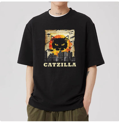 Men's Casual Japanese Pure Cotton Cat Pattern Shirt