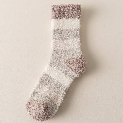 Coral Fleece Mens Mid-calf Warm Sleeping Socks