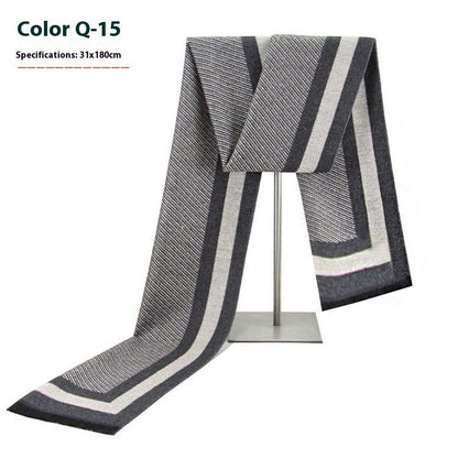 Men's Winter Warm Striped Business Scarf