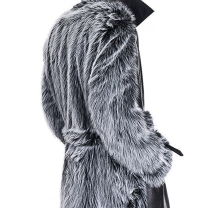 Cotton Padded Thickened Thermal Long Leather Wind Coat