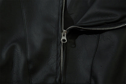 European And American-style Locomotive Racing Suit Leather Coat