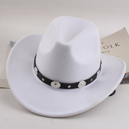 European And American Style Woolen Cowboy Hat Men's Lady Couple Ethnic Style Curling