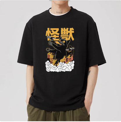 Men's Casual Japanese Pure Cotton Cat Pattern Shirt