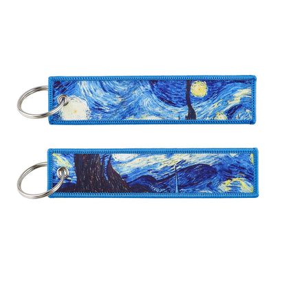 Cartoon Woven Label Keychain Hanging Rope