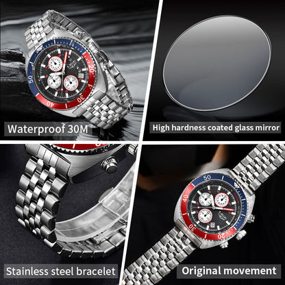 Multi-functional Student Men's Large Dial Waterproof Quartz Watch