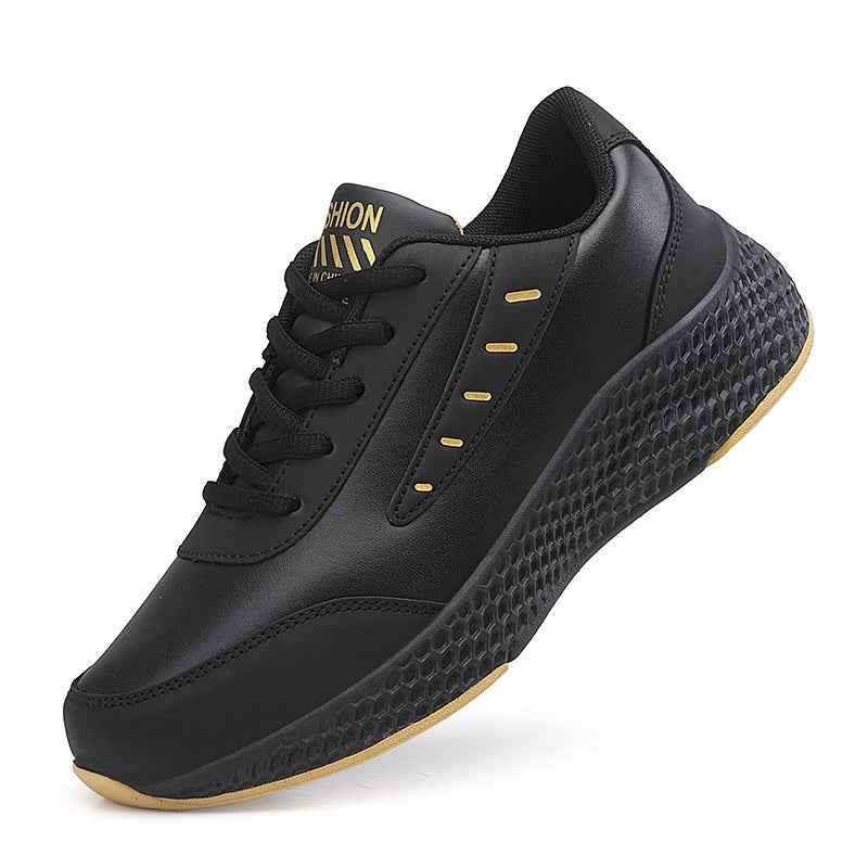 Leather Women's Shoes Casual Sneaker Round Toe Flat Heel Women's Running Shoes