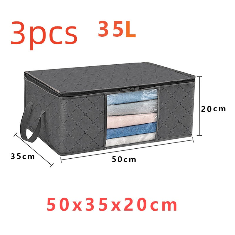 Clothing Cotton Quilt Blanket Transparent Window Large Capacity Storage Box