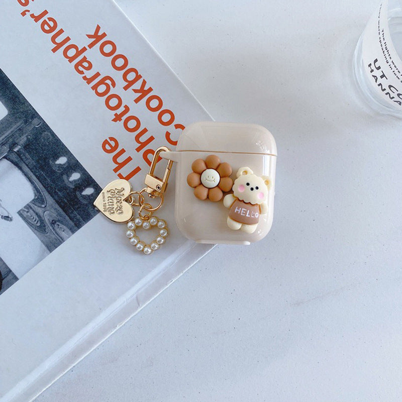 Three-Generation 3D Flower Bear Creative Silicone Case