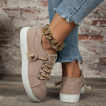 Denim Low-top Lace-up Sports Casual Shoes